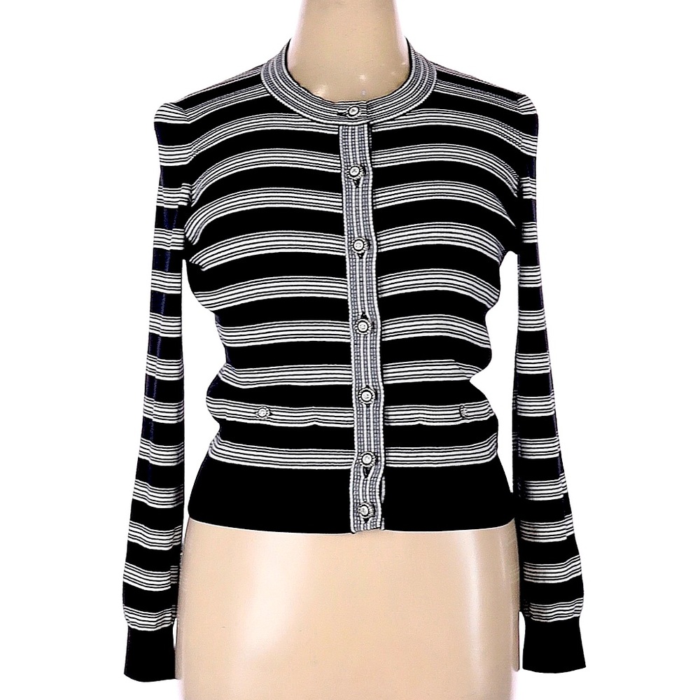 Chanel black sweater button down size 48 —2019